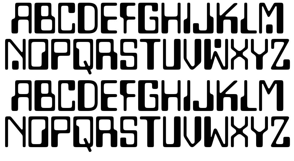 Some letters and numbers set in the Moore Computer typeface.